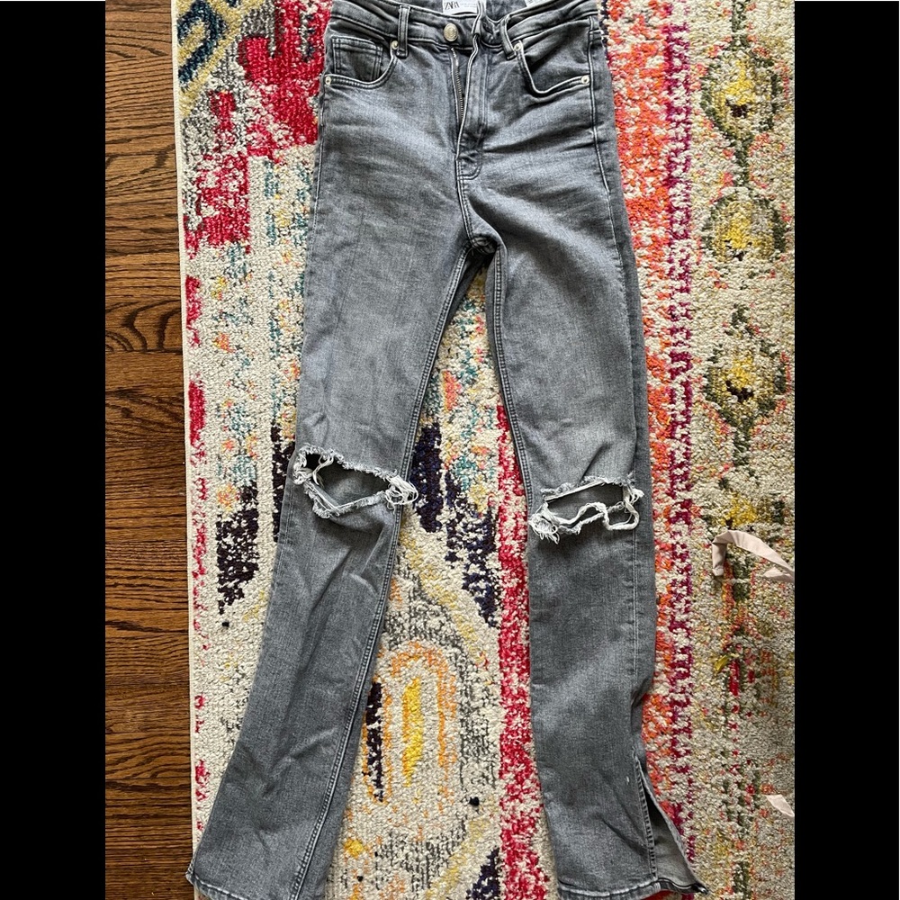 Grey straight leg jeans